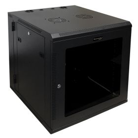 Wavenet (Option: 12U Server Wall Mount Cabinet, 24inch Depth, SwingOut Network Enclosure with Locking Tempered Glass Door  Black)