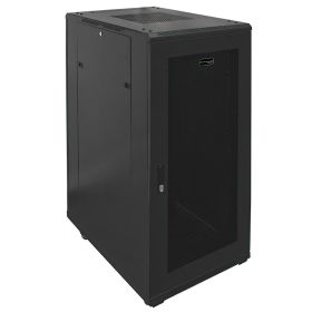 Wavenet (Option: 27U Standing Server Cabinet 32 in Deep for 19” Network & Data Equipment Rack with Builtin Fans, Secure Locking Doors, Enclosure on Wheels/Casters  Black)