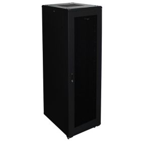 Wavenet (Option: 42U Standing Server Cabinet 32 in Deep for 19” Network & Data Equipment Rack with Builtin Fans, Secure Locking Doors, Enclosure on Wheels/Casters  Black)