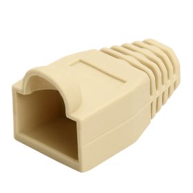 Cmple 50 (Option: Pack RJ45 Strain Relief Boots, RJ45 Boots for Cat6, Cat5e Ethernet RJ45 LAN Cable Connector Boots Cover  50 PCS, Ivory)