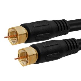 Cmple Digital Coaxial Cable F (Option: Type Male RG6 Coax Digital Audio Video with F Connector Pin Satellite Cord  6 Feet Black)