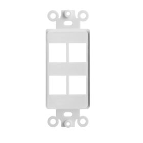 White Decora Style Keystone Insert (Option: 4 Port)