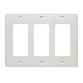 White Decora Wall Plate (Option: 3Gang)