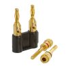 Dual Speaker Banana Plugs, 24K Gold Plated, Open Screw Type, Audio Plug for Amplifiers, Speakers
