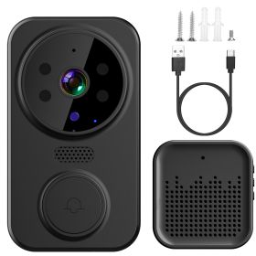 WiFi Security Doorbell Camera with Volume Adjustable Wireless Chime 1080P Camera Night Vision 2-Way Audio Free Cloud Storage (Option: Black)