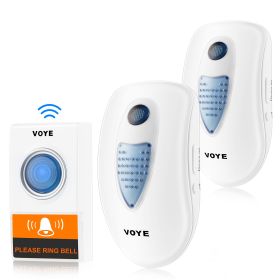 1000FT Wireless Doorbell 38 Chimes Battery Operated Door Bell Transmitter Plug In Receivers (Option: UK)