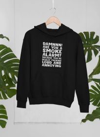 Smoke Alarm Hoodie (Color: Black, size: X-Large)