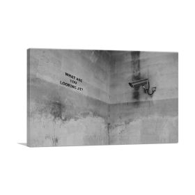 What Are You Looking At Security Camera (Type: Standard Framed Canvas Print, size: 28" x 20" / 70cm x 50cm (approx))