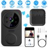 WiFi Security Doorbell Camera with Volume Adjustable Wireless Chime 1080P Camera Night Vision 2-Way Audio Free Cloud Storage