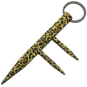 Self Defense Key Chain Two Prong Kubotan (Color: Brown Zebra)